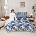 thumbnail image 4 of jejeloiu Vintage Floral Hydrangea Twin Comforter Sets,Blue Floral Bedding Set For Adult Reversible 2 Pieces, 4 of 8