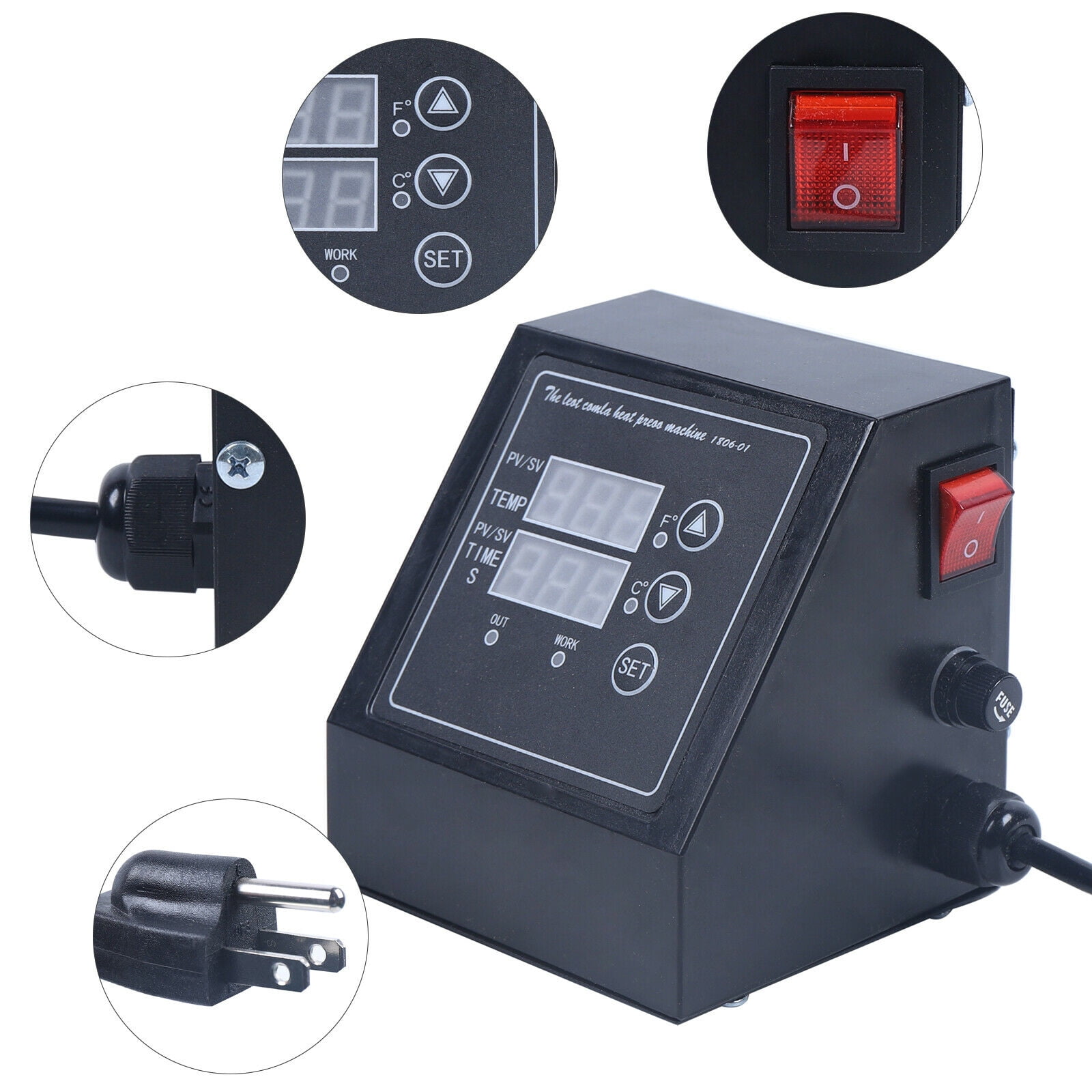 Digital Control Box Temperature Time For 5 8 in 1 Heat Press Machine 2 Display 