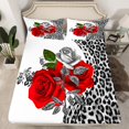 thumbnail image 2 of Castle Fairy Chic Red Floral Rose 4pcs Bed Sheets for Boys Girls,Abstract Leopard Print King Sheets,Happy Valentine's Day Super Cozy Sheet Set,Microfiber Bedroom Decor, 2 of 7