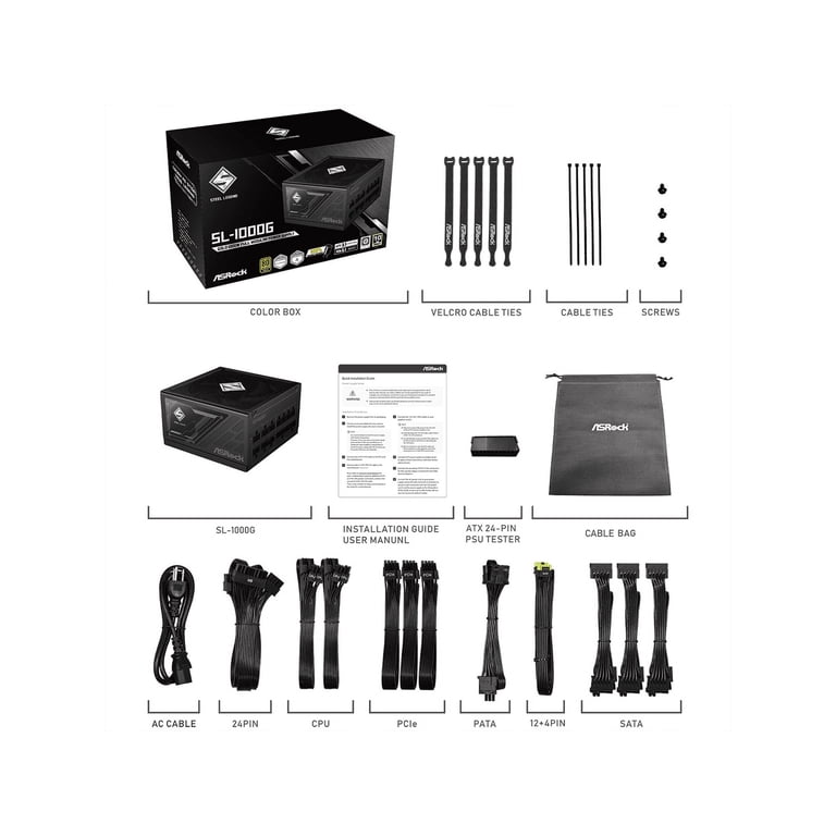 ASRock SL-1000G 1000W ATX3.1 PCIe5.1 Gold Certified Fully Modular