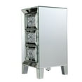 thumbnail image 3 of Mirrored 3 Drawer Nightstand End Table, Crystal Diamond Inlay Bedside Table, 3 of 8