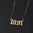 thumbnail image 5 of Collar con colgante de número de año de nacimiento, acero inoxidable, número dorado, collar de cumpleaños, joyería de cadena para mujeres y niñas, 5 of 5