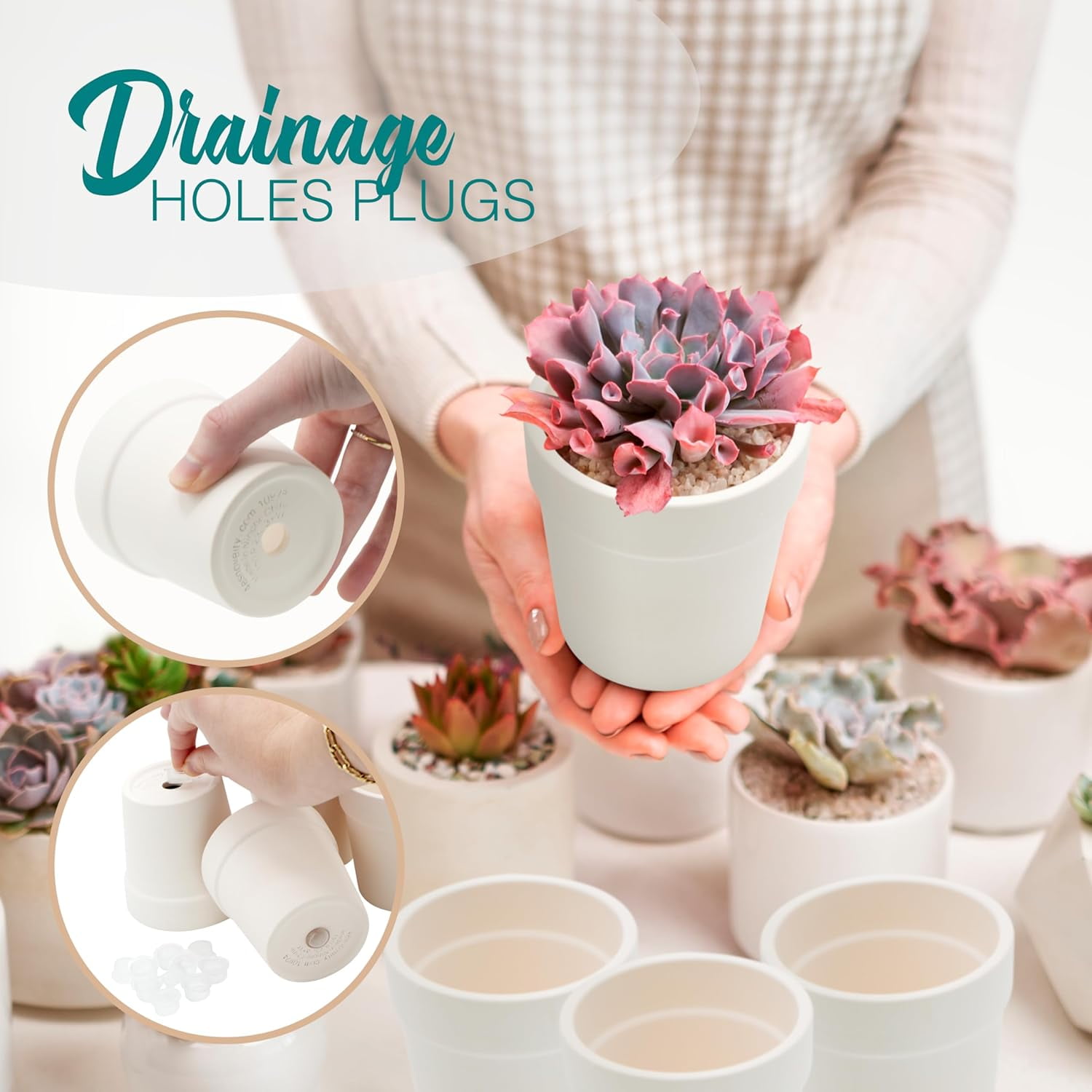 4E's Novelty 12-Pack Small Ceramic Flower Pots with Drainage Holes, 3.14-inch Clay Planters for Succulents, Cactus, DIY Painting Craft