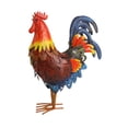 thumbnail image 3 of Hierro Gallo jardín estatua, estatuilla de animales césped ornamento pollo escultura para granja patio trasero al aire libre Decoración el hogar, 3 of 8