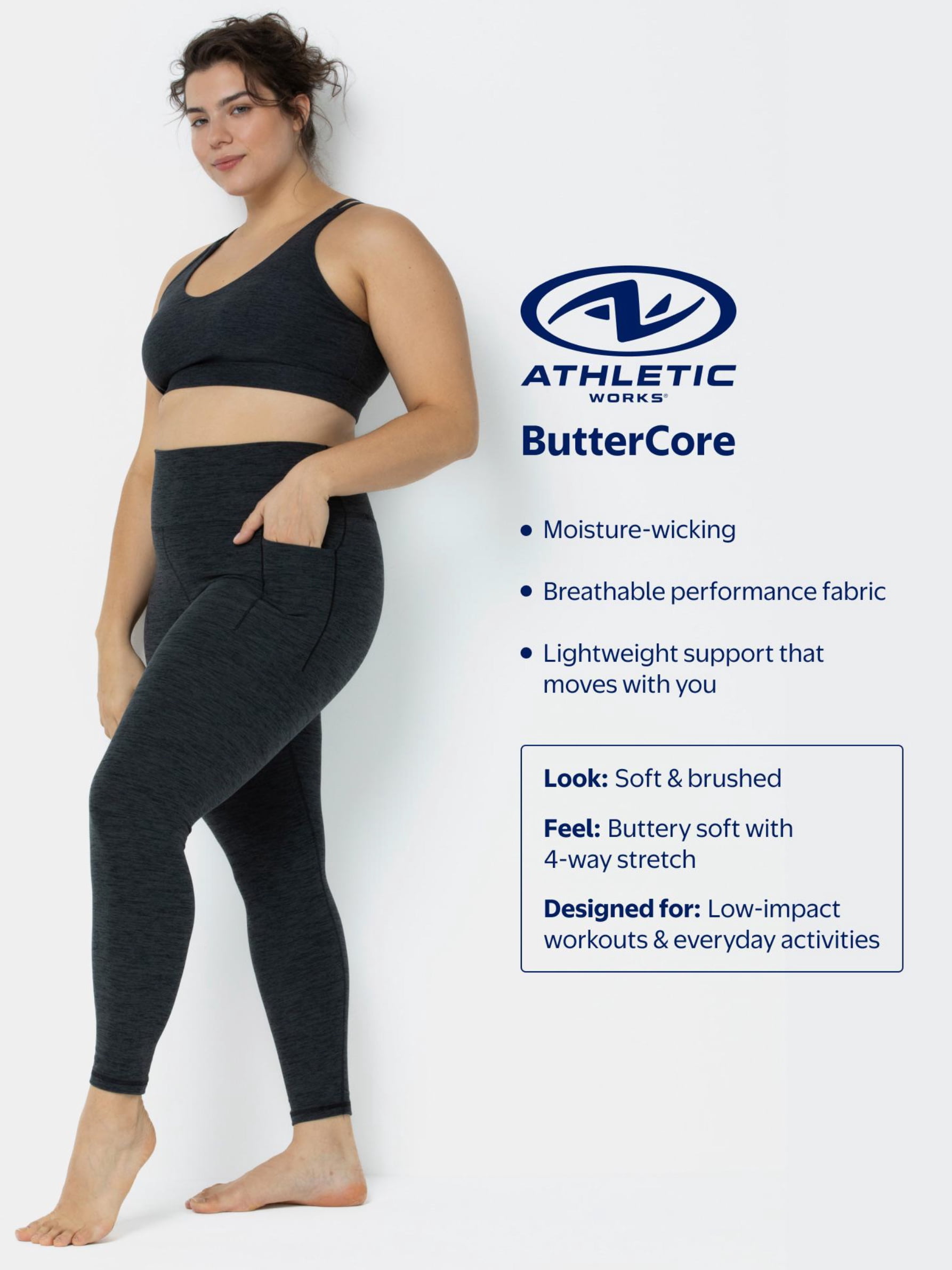 Athletic Works Women's and Women’s Plus ButterCore Soft Performance Gym Shorts, Available in 1, 2 and 5-Pack, Sizes XS-4X