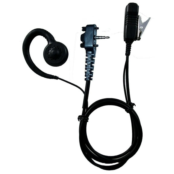 PRYME LMC-1GH21 Commercial Kenwood Protalk LT Series Lapel Microphone w/G-Hook Swivel Earpiece
