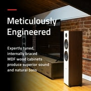 Fluance Ai81 Elite Powered 2-Way Floorstanding Tower Speakers, 150W Built-in Amplifier for 2.0 Stereo Music & Movie Listening, TV, Turntable, PC & Bluetooth - 2x RCA, Optical, Sub Out (Natural Walnut