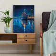 thumbnail image 5 of UXIEQU Night Yacht Harbor Ocean View Canvas Wall Art Print 15.75x11.81 Inches, 5 of 8