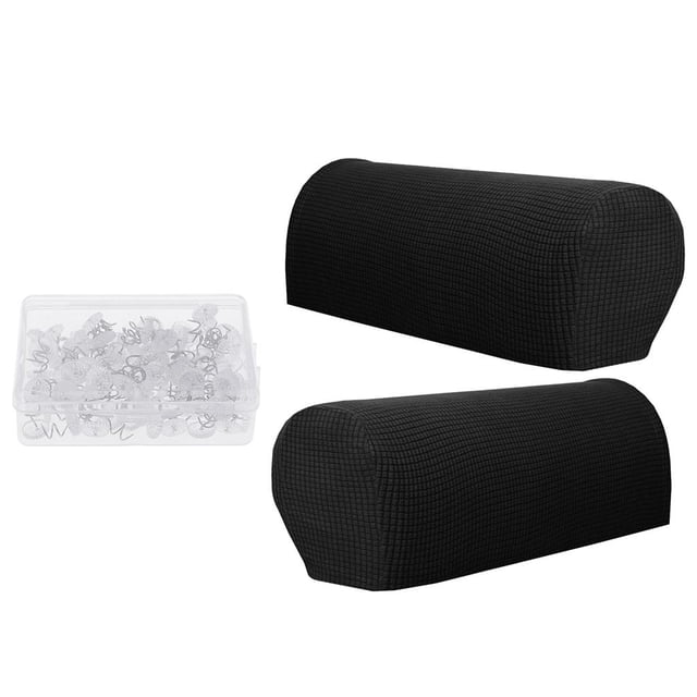 2 unidades Cubiertas para Reposabrazos con 100 pcs Faldas para Negro