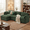 Green, variant on Aiho 110" Modular Corduroy Sofa with Movable Ottoman, Double Layer Seat Cushion, Adjustable Lumbar Support, Machine Washable Cover - Green