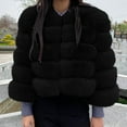 thumbnail image 4 of WRKEKC Plus Size Womens Parka Style Plush Coat Stand Collar Extended Sleeves Cold Weather Snow Jacket, 4 of 5
