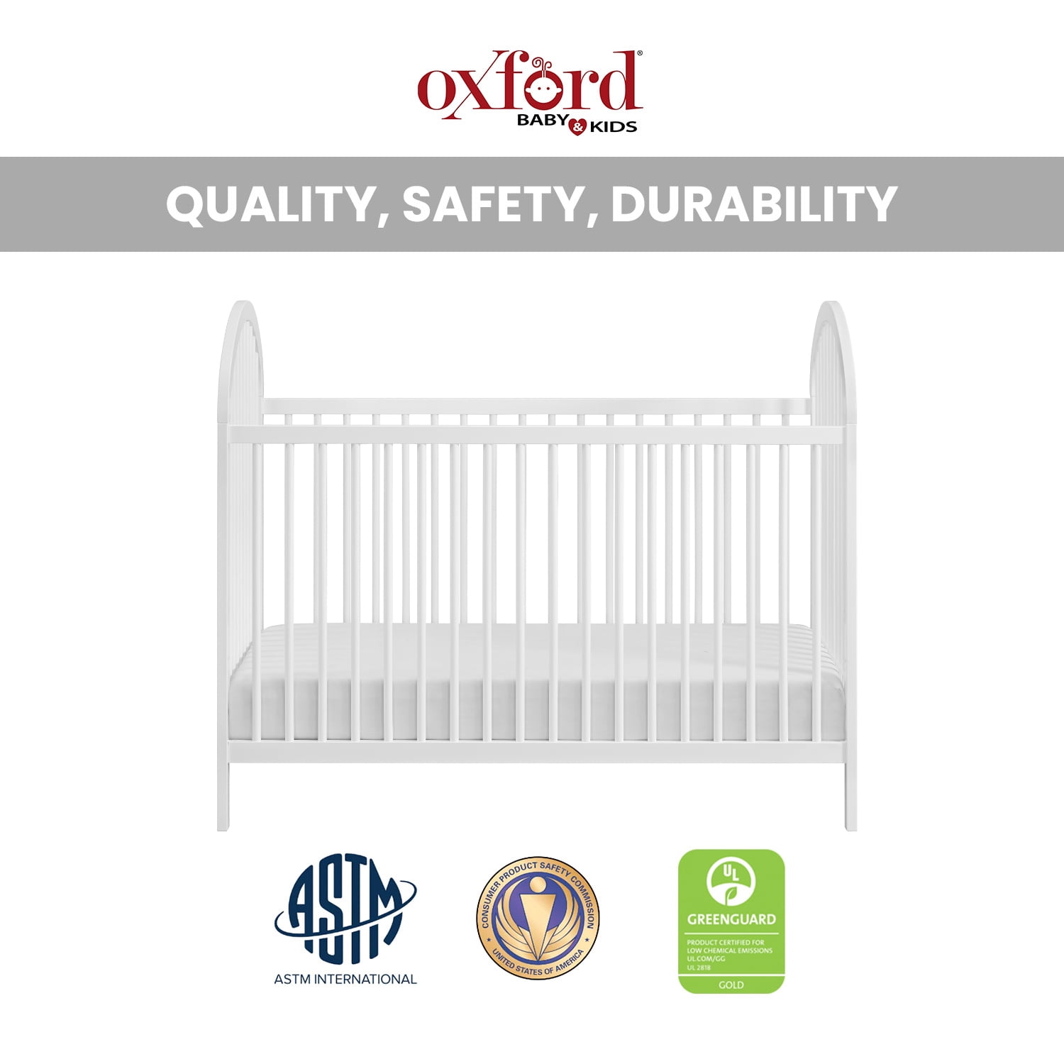 Oxford Baby Everest Convertible Island Crib Snow White