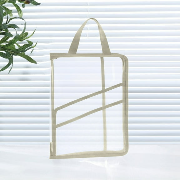 Floleo Large Double Pocket Waterproof File Bag With Handle, A4 Size Foldable Document Storage For Puzzle Project/Cross Stitch/Travel/Office