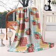 thumbnail image 2 of Pioneer Flower Floral Print Pattern Blanket,Comfortable Soft Lamb Wool Throw Blanket,All Season,Warm Lightweight Blankets for Sofa Bed Couch Living Room Chair,60"x80", 2 of 4