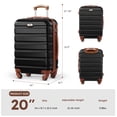 thumbnail image 4 of Gowill 4 Piece Luggage Sets,14/20 inch Hardside Lightweight ABS Carry-On Suitcase With Expandable Duffle Bag (Black Tan), 4 of 12