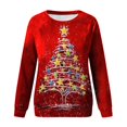 thumbnail image 3 of Sweat-shirt Imprimé de Mode Imprimé Graphique de Noël Femmes Veste à Manches Longues Fermeture Blouse Col Rond Cardigan d'Hiver Hoodie Soft Outwear, 3 of 4