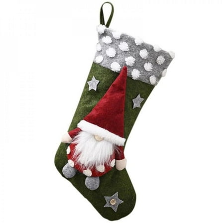 

[Big Clear!]20 Christmas Socks Lamb Wool 3D Elf Faceless Doll Christmas Decor Hanging Socks