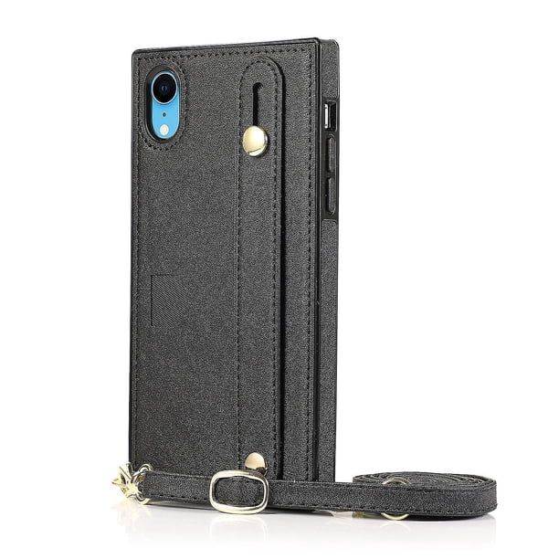 Funda para iPhone XR con cordón de piel sintética