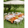 thumbnail image 3 of Outdoor Tablecloth with Umbrella Hole and Zipper, Fall Pumpkin Rectangle Table Cloth 60x120 Inch Waterproof Tablecloth, Orange Red Thanksgiving White Wood Grain Picnic Table Cover for Patio Camping, 3 of 7