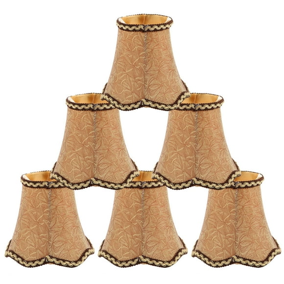 Unique Bargains Wall Ceiling Clip on Lamp Shades Light Cover Gold Tone 3x5.3x4.7Inch, Set of 6