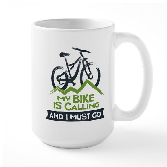CafePress - My Bike Is Calling Large Mug - 15 oz Ceramic Large White Novelty Mug