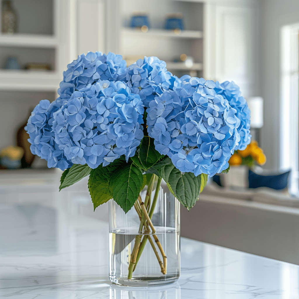 10 Blue Hydrangea Flowers- Beautiful Fresh Cut Flowers- Express Delivery