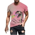 thumbnail image 2 of Njoeus Mens Big & Tall Shirts Summer Funny Graphic Tees for Men Novelty Printed Short Sleeve T Shirts Casual Fathers Day Gifts for Men 3X 4X 5X Summer Savings Pink, 2 of 5