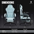 thumbnail image 2 of Dowinx Gaming Chair, Fabric Gaming Chairs for Adults with Pocket Spring Cushions and Lumbar Support, Ergonomic Massage Computer Chair with Footrest for Big and Tall,, 2 of 8