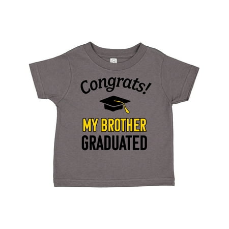 

Inktastic Congrats! My Brother Graduated with Cap Gift Toddler Boy or Toddler Girl T-Shirt