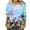 Blue, variant on XMMSWDLA Shirt for Women,Women's Casual 3/4 Sleeve Printing Round Neck Loose T-Shirt Tops Womens Basic Tops