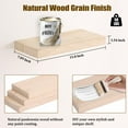 thumbnail image 3 of Floating Shelves for Wall Set of 3-Rustic Brown Solid Wood Wall Mounted Shelves,16" Long x 7" Deep x 1.6" Thick,Heavy Duty Shelving for Bedroom, Living Room, Kitchen, Bathroom (16inch), 3 of 8
