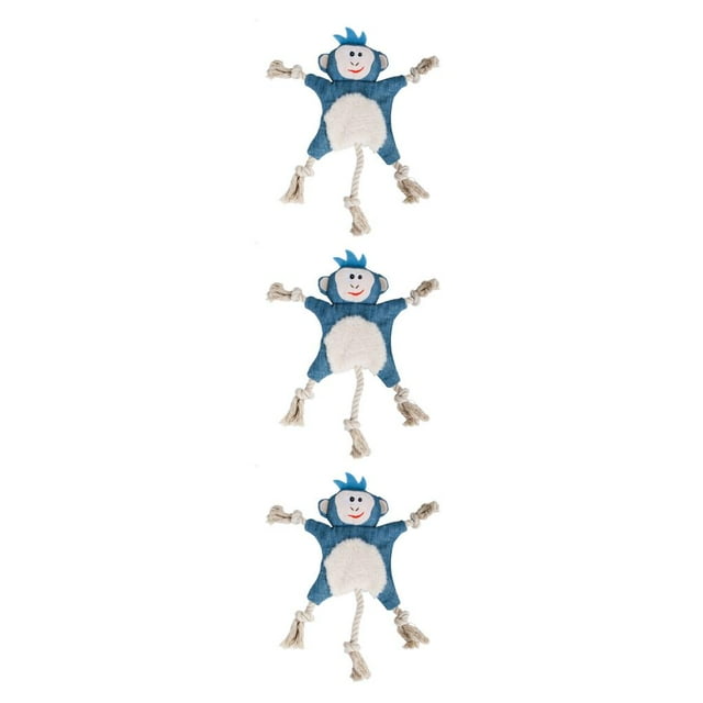 kurtrusly Polyester Non-toxic Plush Dog Toy Long-lasting And Easy To Clean Safe And Non-toxic Pet Dog Toy monkey 3Set