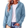 thumbnail image 2 of Resicozy Zip Up Hoodies for Women Fall Winter Casual Sweatshirts Zipper Oversized Lightweight Cute Jackets with Pockets 2026 Blue S, 2 of 4