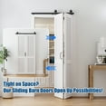thumbnail image 4 of LDB_BUILDING 4.3FT/52" Bi-Folding Sliding Barn Door Hardware Kit for 2 Doors,T Shape Roller(Doors not Included), 4 of 7