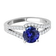 thumbnail image 5 of Mauli Jewels Engagement Rings for Women 1.15 Carat Tanzanite and Diamond Twin Shank Engagement Ring Crafted 4 Prong-Setting 14k Solid White Gold, 5 of 6