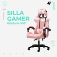thumbnail image 2 of Silla Gamer Ergonómica Urban Design, Ajuste Reclinable 135° rosa Unitalla, 2 of 5