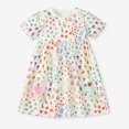 thumbnail image 4 of WOLLED Baby Toddler Girls Casual Cotton Dress Kids Cartoon Print Short Sleeve Dresses a Line Loose Tunic Princess Dress for 2-8 Years Old, 4 of 9