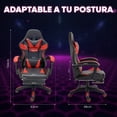 thumbnail image 4 of Silla Gaming con Reposapies y Luz LED Premium Gamer rojo 6.49 pulg TITANO SGCRPLED01BL, 4 of 8