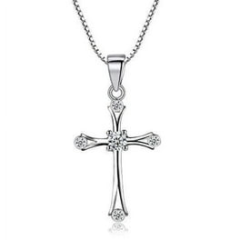 Walmart mens silver cross necklace discount