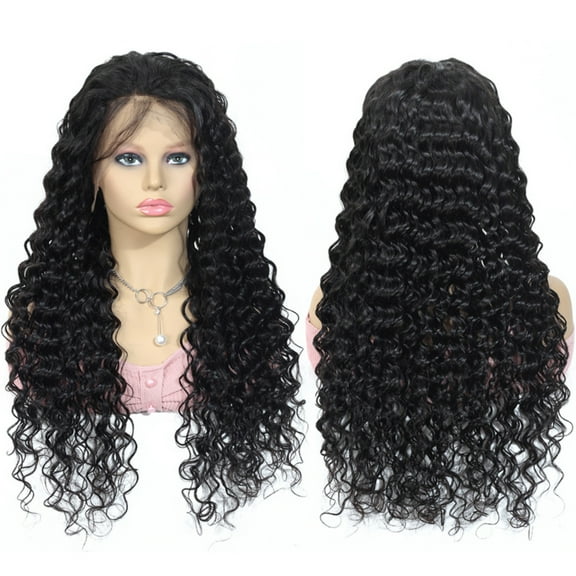 Deep Wave Lace Front Wig, Human Hair, 180 Density, HD Full Lace Front Wig, Curly Human Hair Wig with Baby Hair for Women