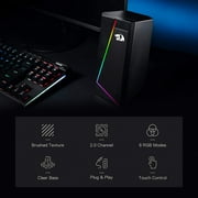 Redragon GS520 Anvil RGB Desktop Speakers, 2.0 Channel PC Computer Stereo Speaker with 6 Colorful LED Modes