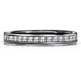 thumbnail image 1 of JeenMata Alianza de Bodas de 0,25 Quilates con Piedra Natal de Abril en Corte Princesa: Banda con Canal Pavé, Baño de Oro Negro de 18 K sobre Plata, 1 of 5