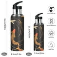 thumbnail image 2 of Yayeee 33oz Insulated Water Bottle Double Wall Stainless Steel with Flip Straw Lid, Black Fish Pattern, 2 of 7