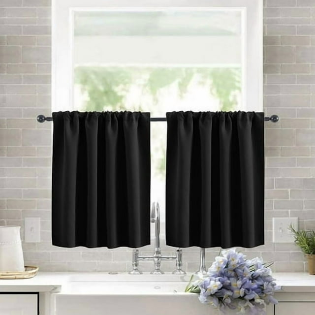 Home Window Half Curtain Bedroom Kitchen Bathroom Polyester Soft Short Drape Privacy Protection Decoration Furniture Accessory White
