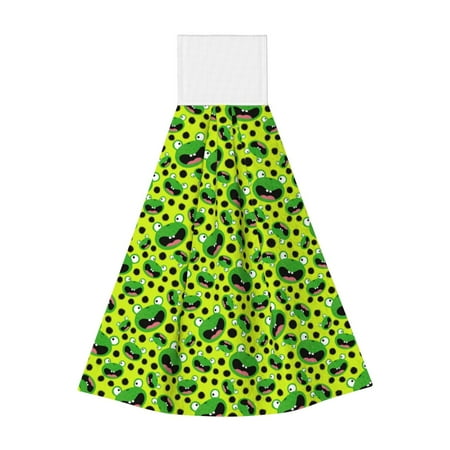 

Horeoi Frogs Print Coral Fleece Microfiber Hanging Hand Towel Absorbent Hand Towel Quick Dry Thicken Cleaning Cloths Wipes Rags for Kitchen & Bathroom
