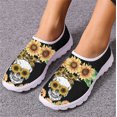 thumbnail image 1 of Nueva moda, zapatos deportivos con estampado de calavera de girasol para primavera y verano para mujer, zapatillas antideslizantes resistentes al desgaste, calzado informal, bricolaje, 1 of 5