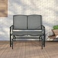 thumbnail image 2 of PetFurnishn Patio Glider Benches for Outside, Swing Glider Chair with Steel Frame, 400 LBS Capacity, Patio Swing Rocker, 2-Person Loveseat for Backyard, Poolside, Lawn, Porch Glider Bench(Gray), 2 of 10