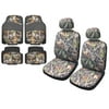 Camo Seat Cover Pair Front Row Forest Gr Rubber Mats Jeep Liberty Low Back Seats