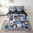 thumbnail image 2 of Homewish Patchwork Geometric Checkered 7-Piece Twin Bedding Sets,Classic Grid Bedding Comforter Set,Gray Blue Sheet Sets For Men Women,Super Cozy Room Decor Reversible, 2 of 8