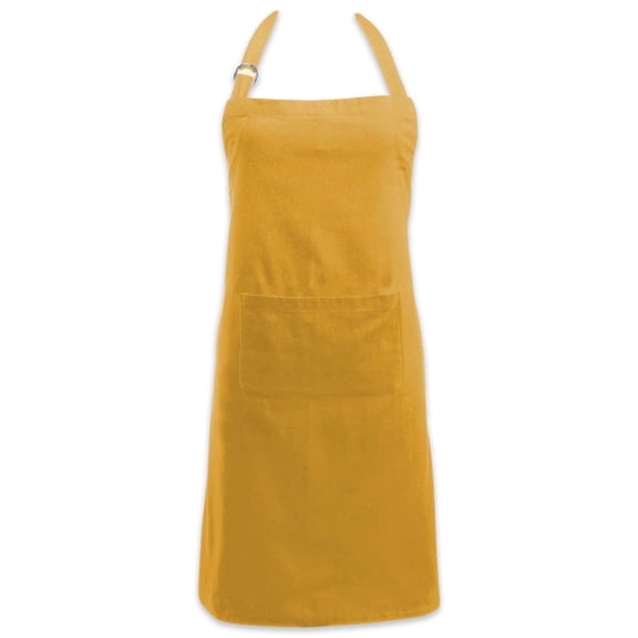 DII Modern Style 100 Percent Cotton Chino Chef Apron in Mustard Yellow